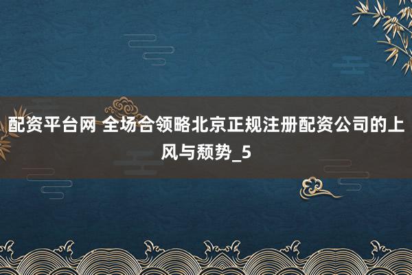 配资平台网 全场合领略北京正规注册配资公司的上风与颓势_5