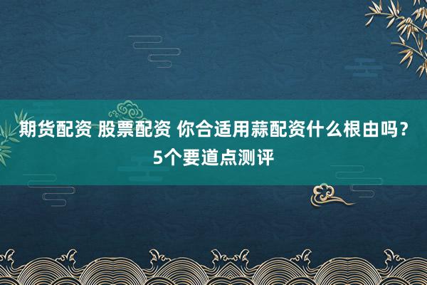 期货配资 股票配资 你合适用蒜配资什么根由吗？5个要道点测评