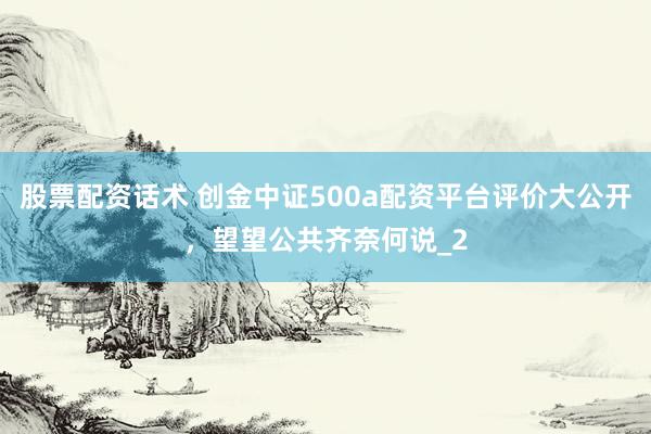 股票配资话术 创金中证500a配资平台评价大公开，望望公共齐奈何说_2