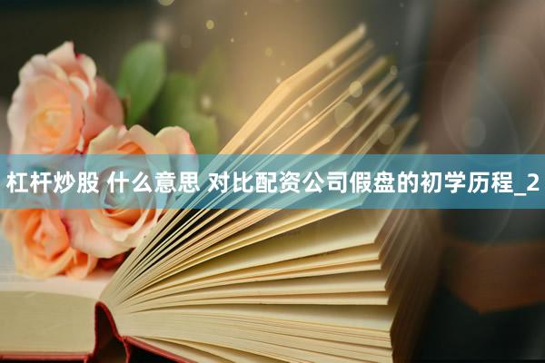 杠杆炒股 什么意思 对比配资公司假盘的初学历程_2