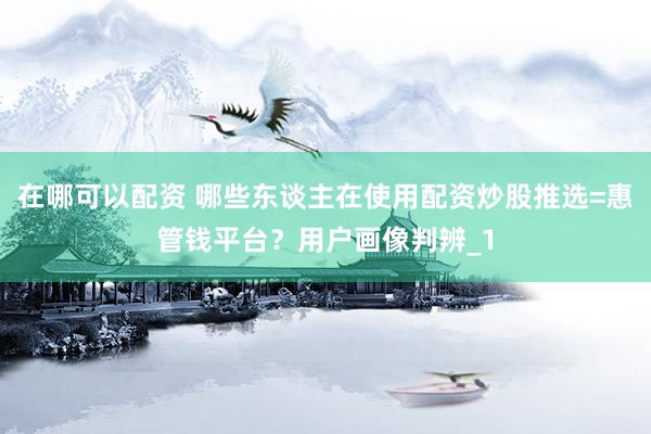 在哪可以配资 哪些东谈主在使用配资炒股推选=惠管钱平台？用户画像判辨_1
