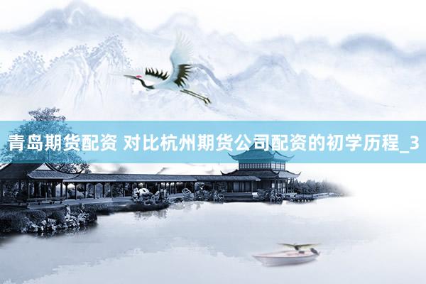 青岛期货配资 对比杭州期货公司配资的初学历程_3