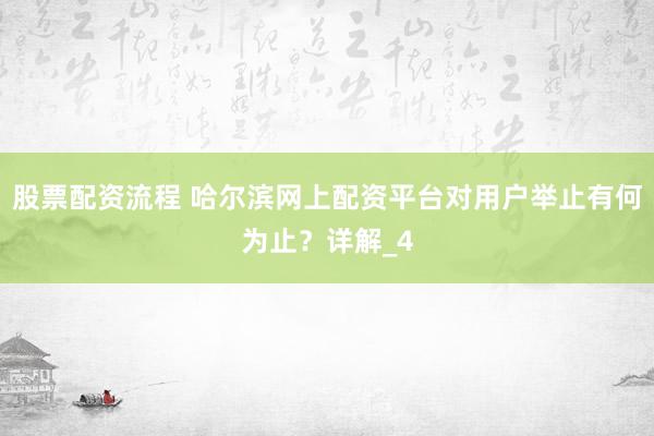 股票配资流程 哈尔滨网上配资平台对用户举止有何为止？详解_4