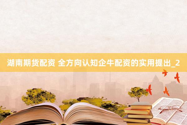 湖南期货配资 全方向认知企牛配资的实用提出_2