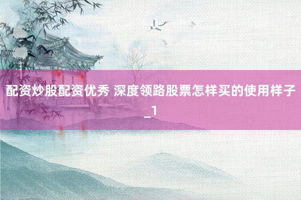 配资炒股配资优秀 深度领路股票怎样买的使用样子_1