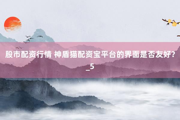 股市配资行情 神盾猫配资宝平台的界面是否友好？_5