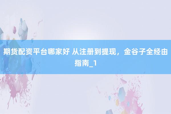 期货配资平台哪家好 从注册到提现，金谷子全经由指南_1