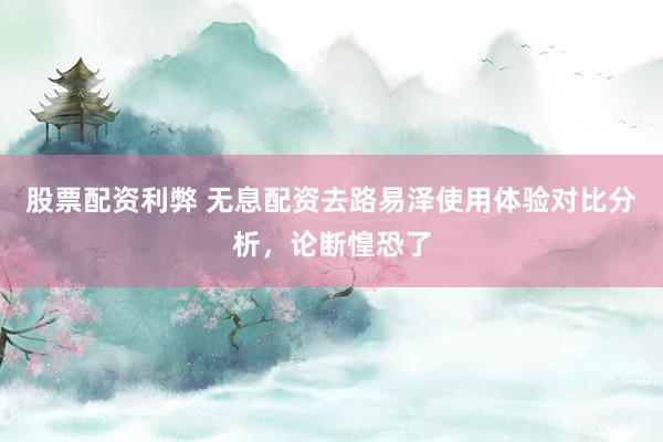 股票配资利弊 无息配资去路易泽使用体验对比分析，论断惶恐了