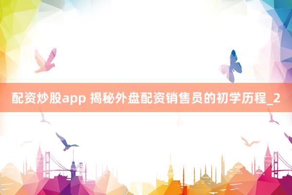 配资炒股app 揭秘外盘配资销售员的初学历程_2
